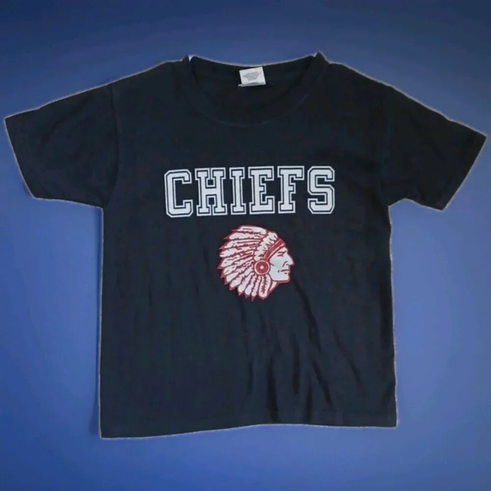 Vintage Kansas City Chiefs Shirt Youth Small S Native American Logo Team Apparel